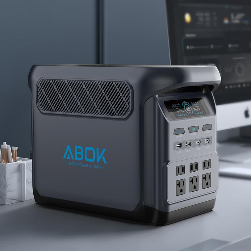 Portable Power Station 2000W Lifepo4 - ABOK 1800W 2000W LiFePO4 Centrale Électrique