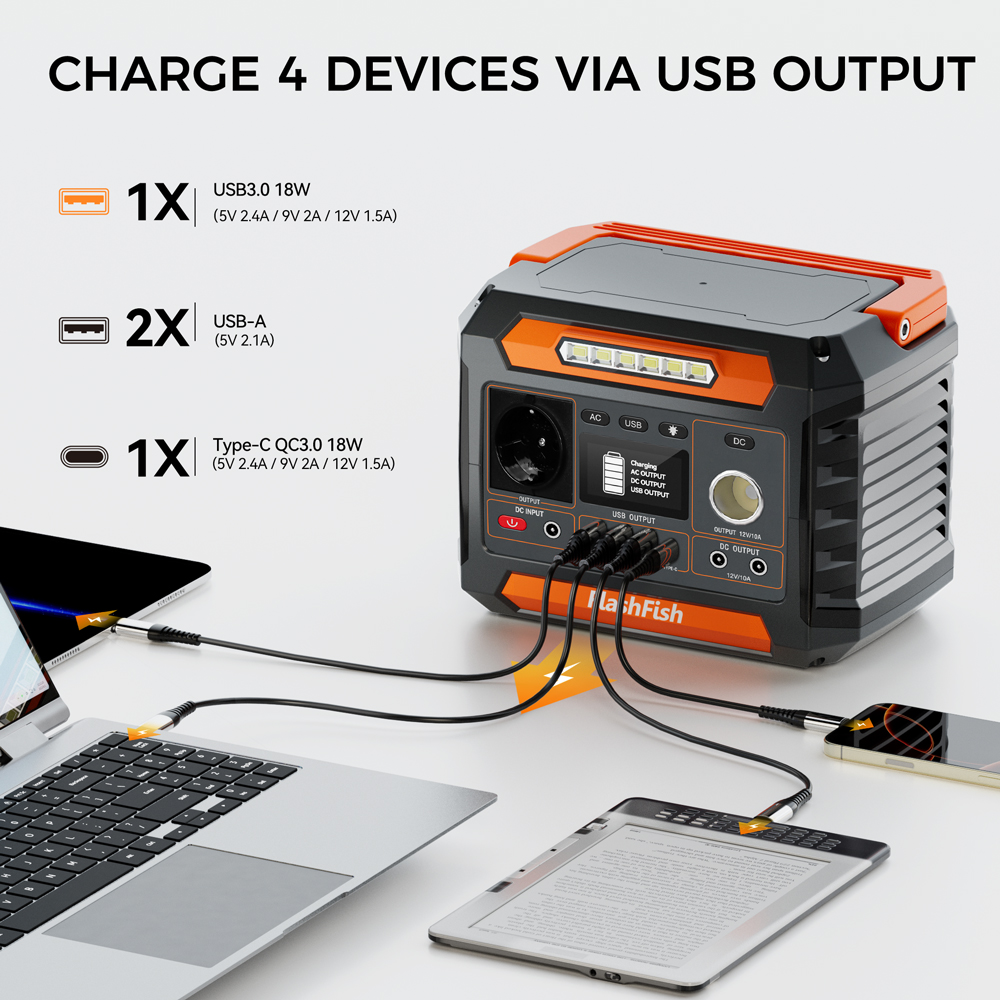 Portable Power Station 300W Camping - Station d'alimentation portable P66 300W en