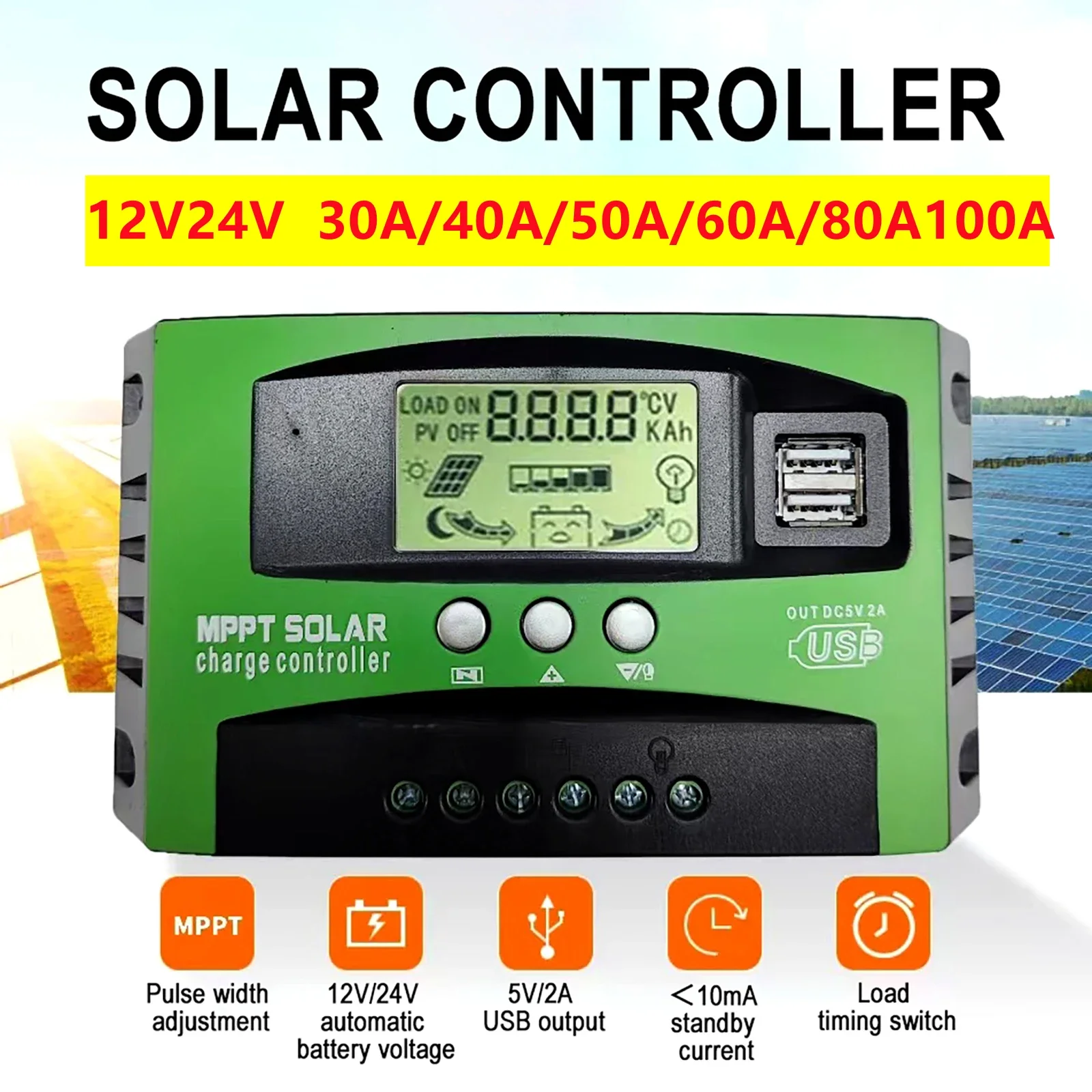 Mppt Solar Charge Controller 60A - Contrôleur de Charge solaire MPPT 30/40/50/60/80/100A,