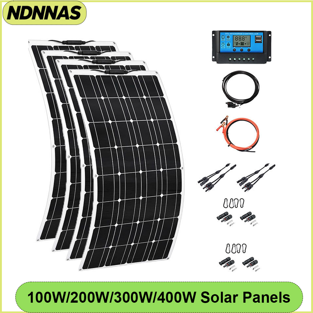 Solar Panel 400W Rigid Monocrystalline - Panneau Solaire Flexible N-Type 18BB 100W/200W/300W/400W