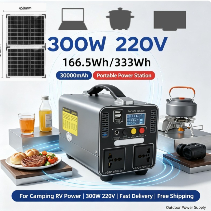 Portable Power Station 300W Camping - Station d'alimentation portable 300W 333Wh, générateur