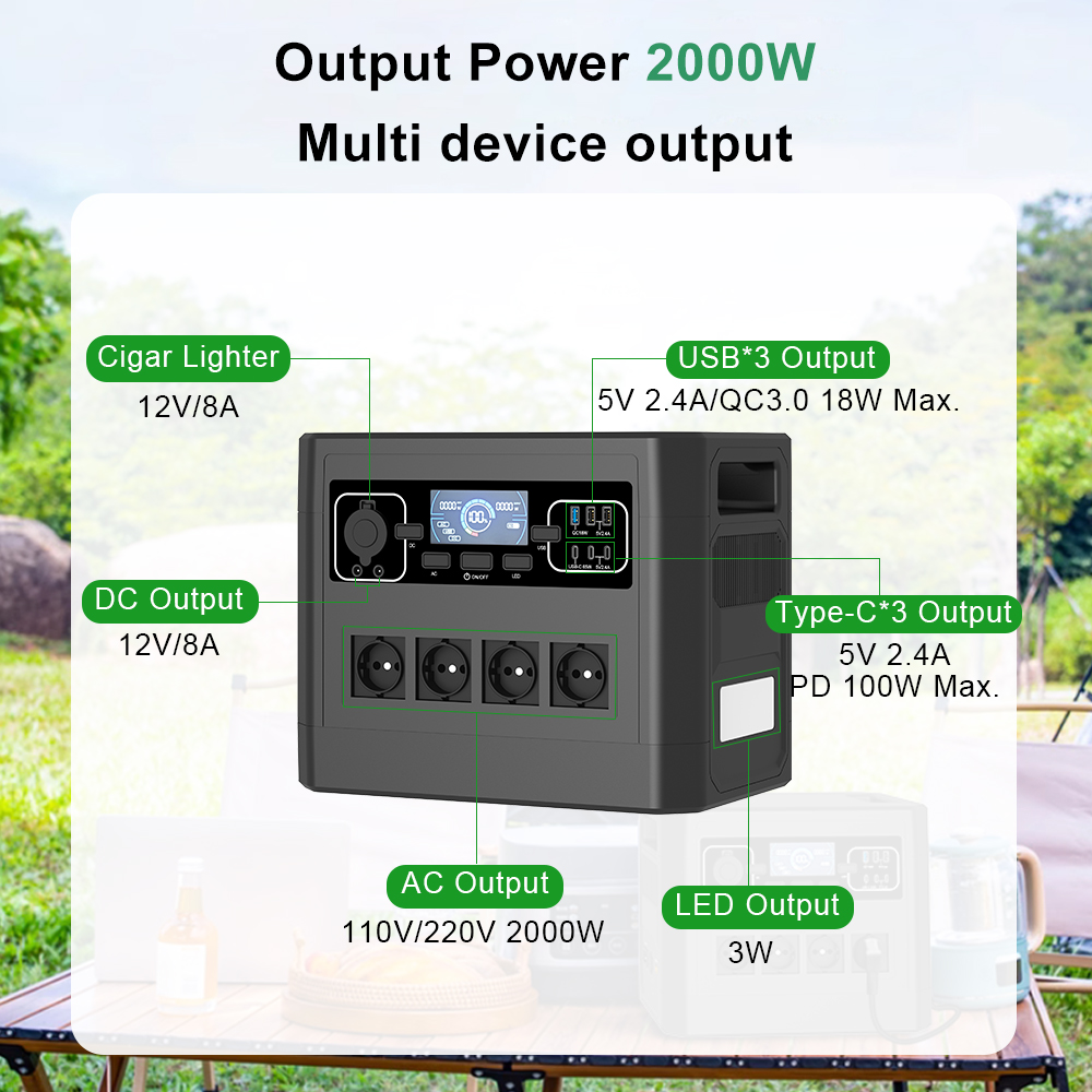 Batterie Lifepo4 2000W, généra - Portable Power Station 2000W Lifepo4 avis et prix