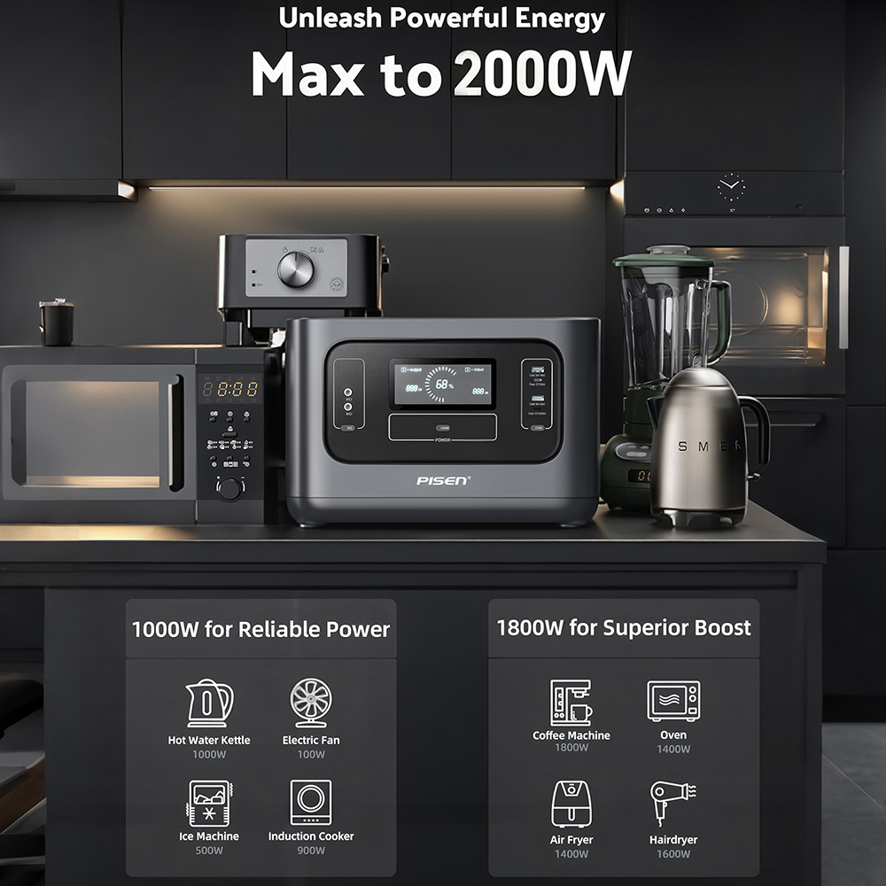 Générateur solaire PISEN 1000W - Portable Power Station 1000W Pure Sine avis et prix