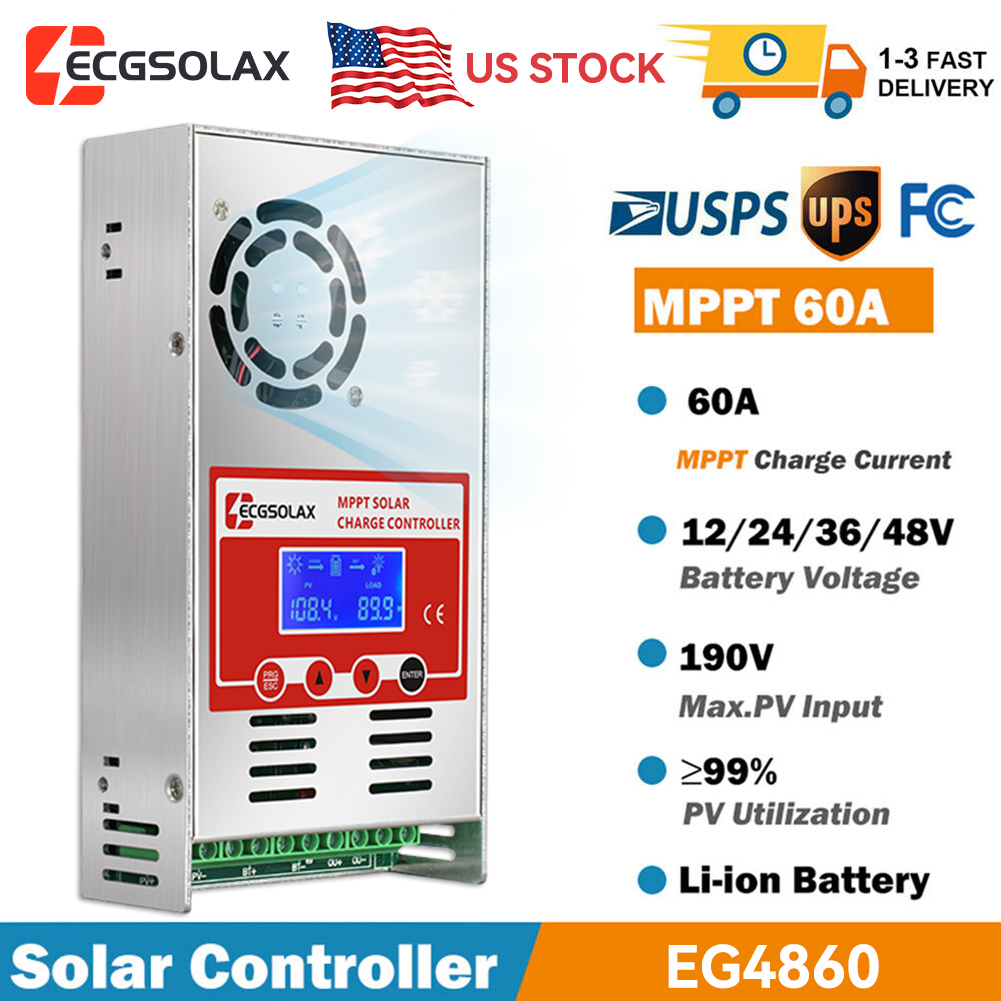 Stock US ECGSOLAX 60A Contrôle - Mppt Solar Charge Controller 60A avis et prix