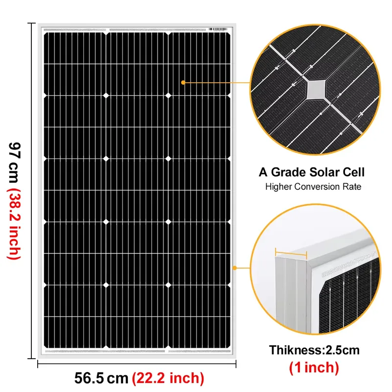 Panneau solaire rigide 18V 100 - Solar Panel 400W Rigid Monocrystalline avis et prix