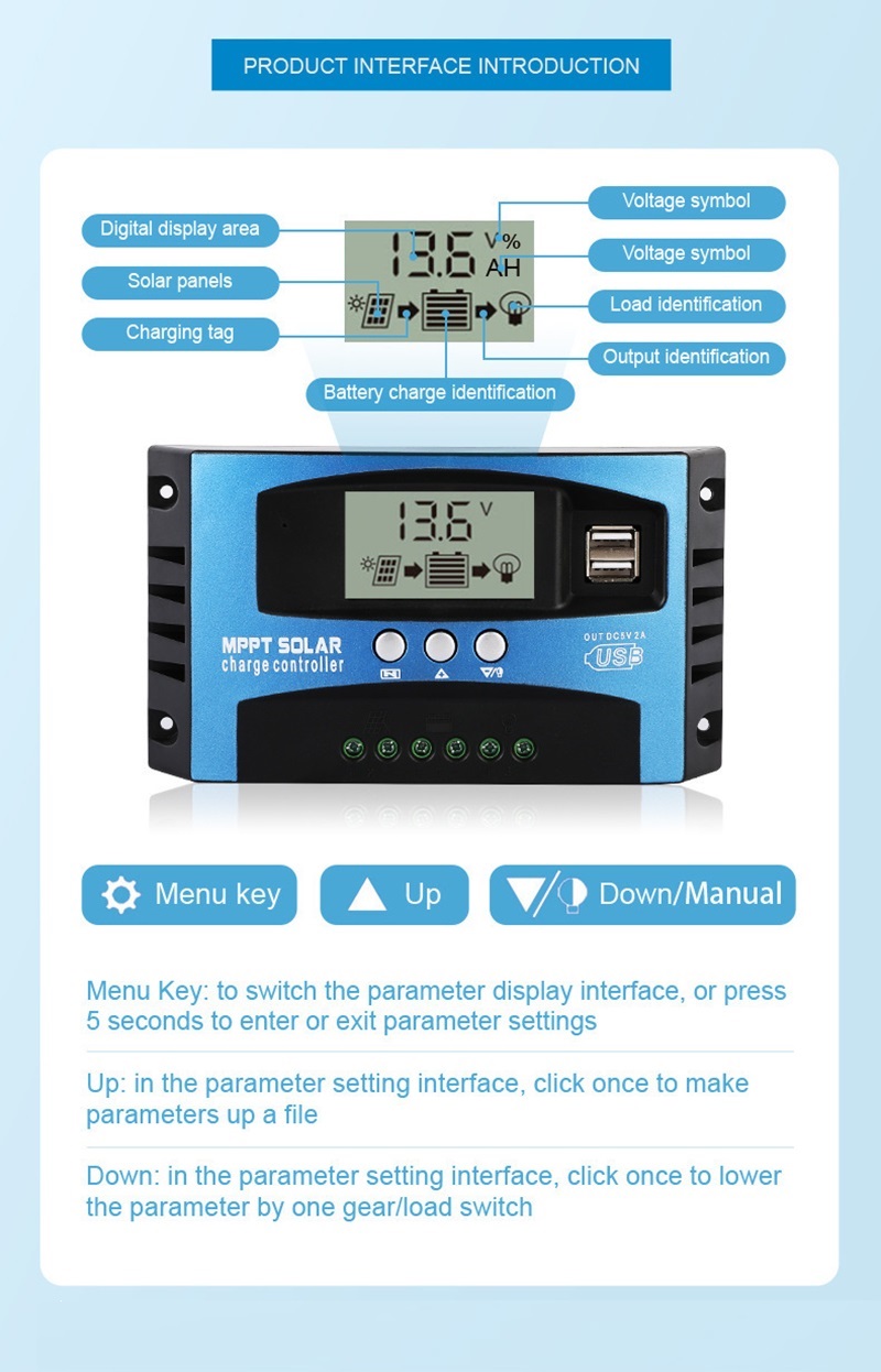Contrôleur solaire 10A 20A 30A - Mppt Solar Charge Controller 60A avis et prix