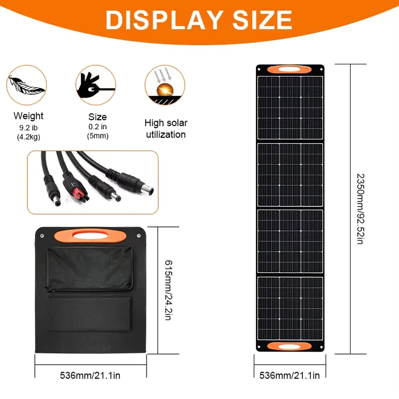 Panneau solaire pliable 200W 1 - Solar Panel 200W Portable Foldable avis et prix