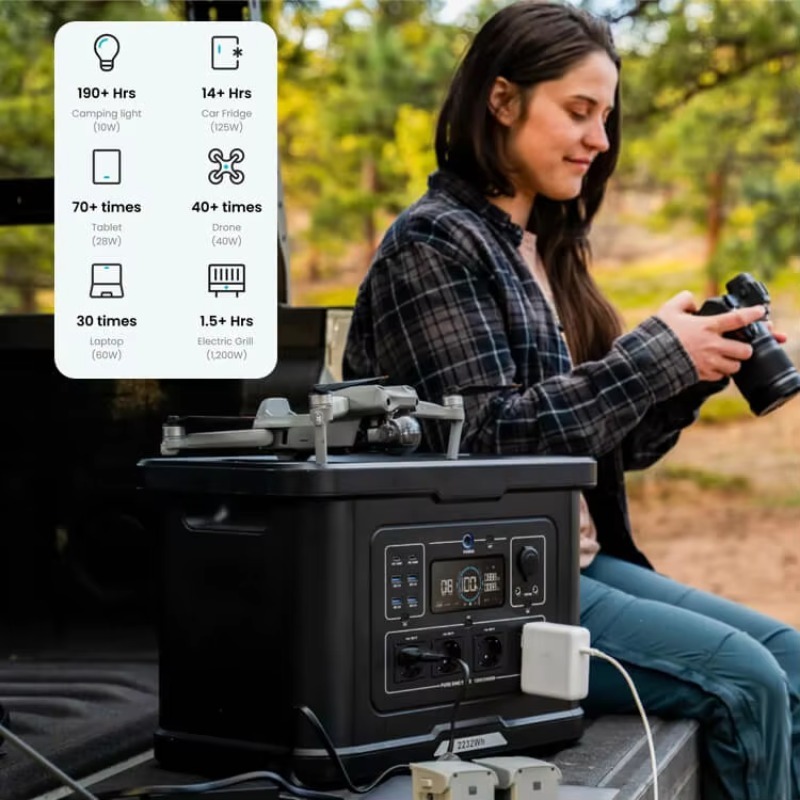 Station d'alimentation portabl - Portable Power Station 2000W Lifepo4 avis et prix