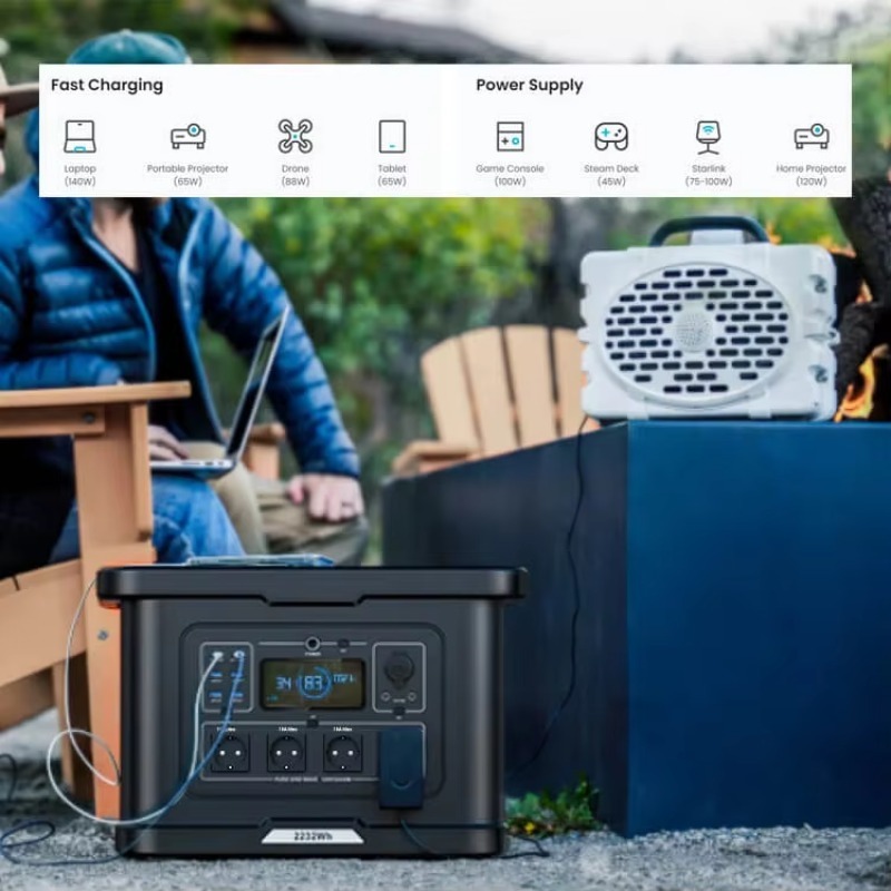Station d'alimentation portabl - Portable Power Station 2000W Lifepo4 avis et prix