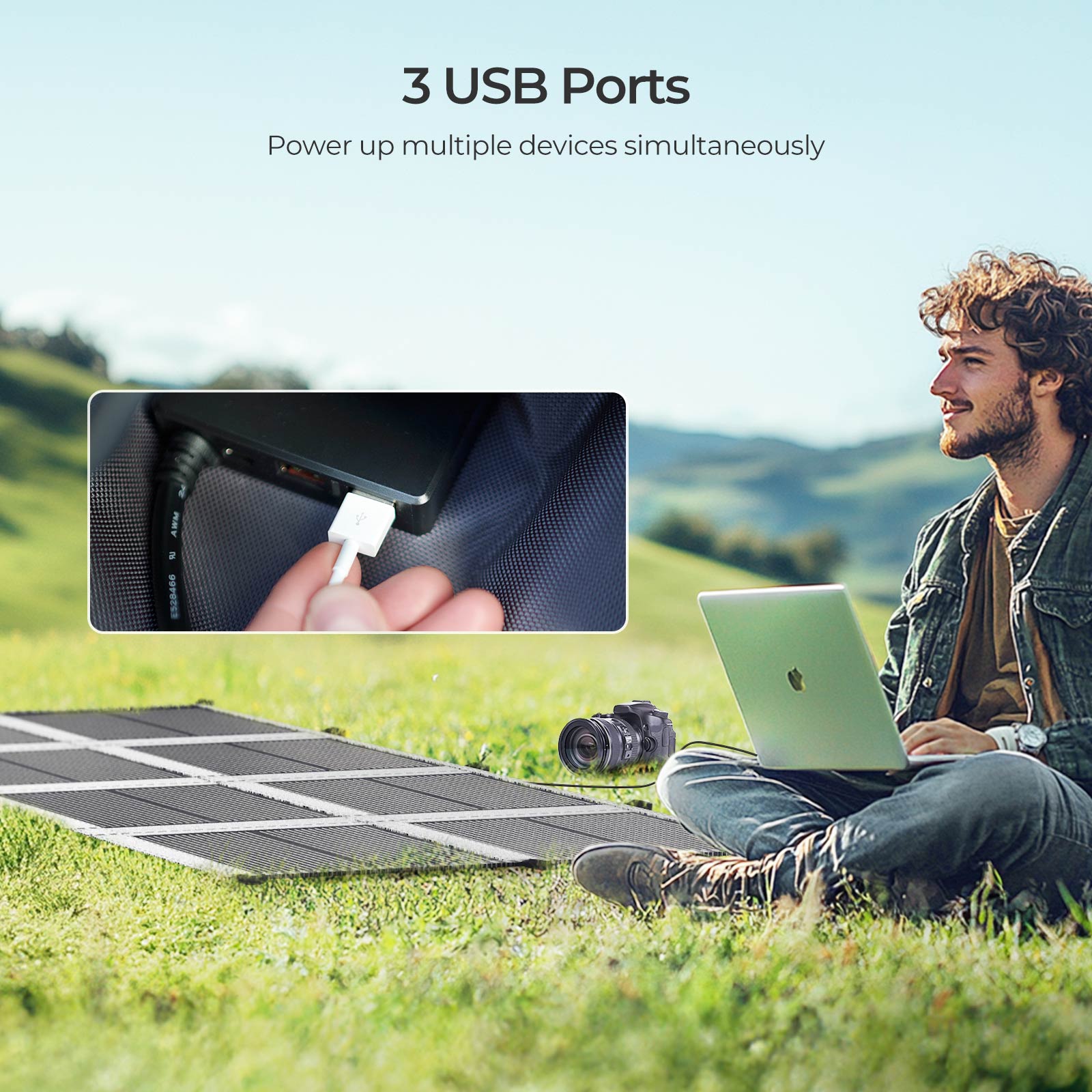 Couverture de panneau solaire  - Solar Panel 200W Portable Foldable avis et prix