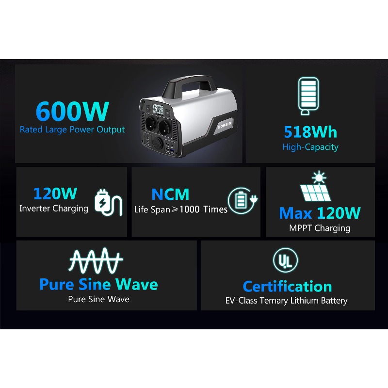 Générateur UPS 600w, batterie  - Portable Power Station 600W Ups avis et prix