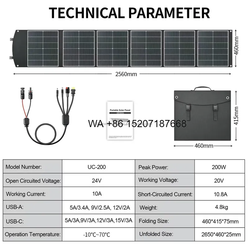 Panneau solaire pliable Wmwmnu - Solar Panel 200W Portable Foldable avis et prix