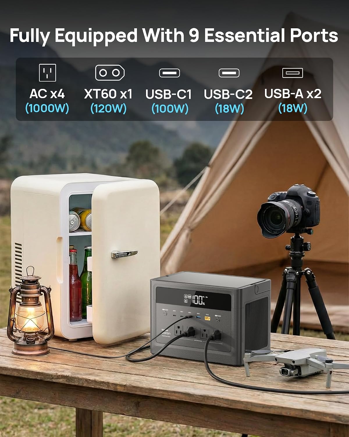 Station d'alimentation portabl - Portable Power Station 1000W Pure Sine avis et prix